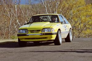 Don Rathgeber / Jimmy Brandt Ford Mustang at speed on SS13, Brockway I.