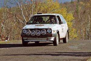 Doug Davenport / Al Kintigh VW GTI at speed on SS13, Brockway I.