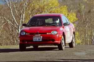 Trevor Donison / John Allen Plymouth Neon at speed on SS13, Brockway I.