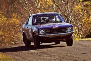 Scott Radabaugh / Marlena Radabaugh Dodge Colt at speed on SS13, Brockway I.