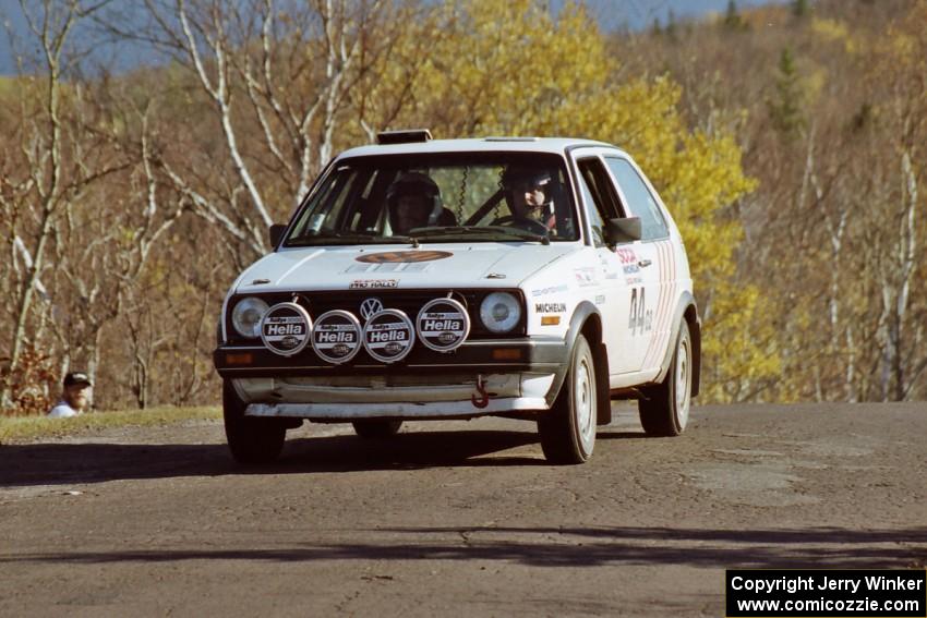 Doug Davenport / Al Kintigh VW GTI at speed on SS13, Brockway I.