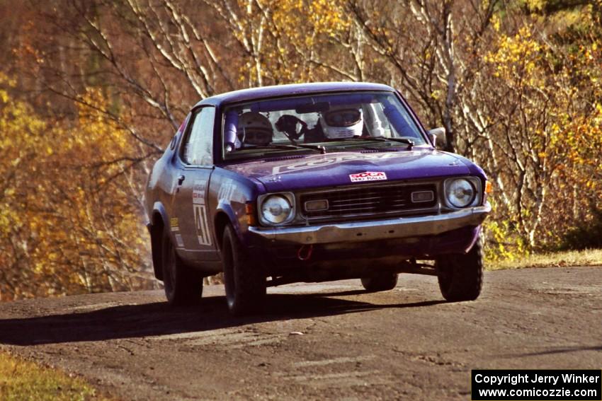 Scott Radabaugh / Marlena Radabaugh Dodge Colt at speed on SS13, Brockway I.