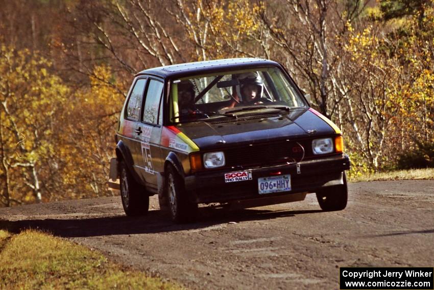 John Adleman / Jason Lajon VW GTI at speed on SS13, Brockway I.