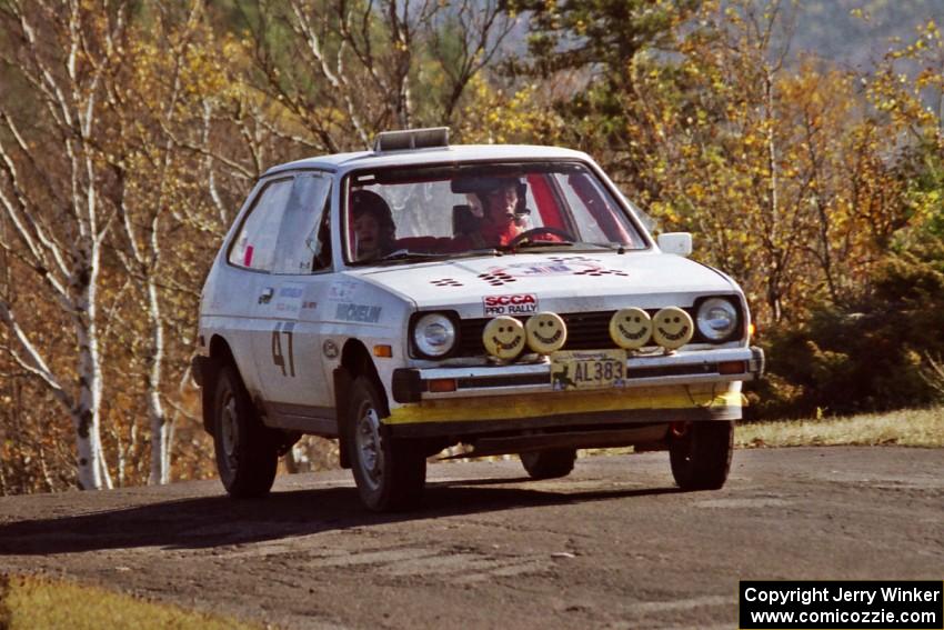 J.B. Niday / Lea Hoffa Ford Fiesta at speed on SS13, Brockway I.