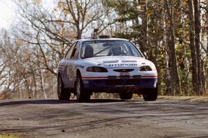 Noel Lawler / Charles Bradley Hyundai Elantra at speed on SS14, Brockway II.