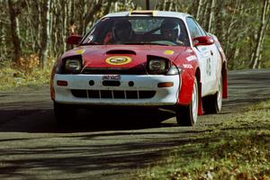 Miroslaw Babinski / Piotr Modrzejewski Toyota Celica All-Trac at speed on SS14, Brockway II.