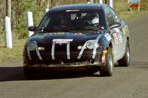 Evan Moen / Ron Moen Plymouth Neon at speed on SS14, Brockway II.