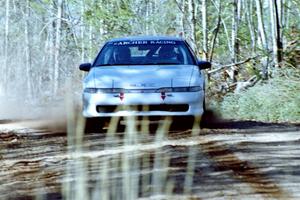 Chris Czyzio / Eric Carlson Mitsubishi Eclipse GSX at speed near the finish of SS15, Gratiot Lake II.