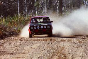 Scott Harvey, Jr. / David Watts Dodge Colt at speed near the finish of SS15, Gratiot Lake II.