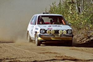 J.B. Niday / Lea Hoffa Ford Fiesta at speed near the finish of SS15, Gratiot Lake II.