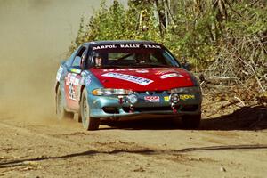 Darek Bosek / Kazimierz Pudelek Eagle Talon at speed near the finish of SS15, Gratiot Lake II.