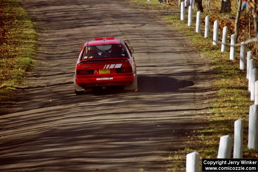Mike Whitman / Paula Gibeault Ford Sierra Cosworth at speed on SS14, Brockway II.