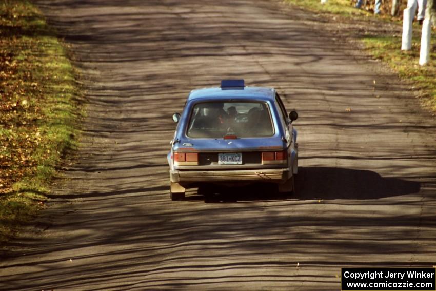 Mark Utecht / Brenda Corneliusen Dodge Omni GLH-Turbo at speed on SS14, Brockway II.