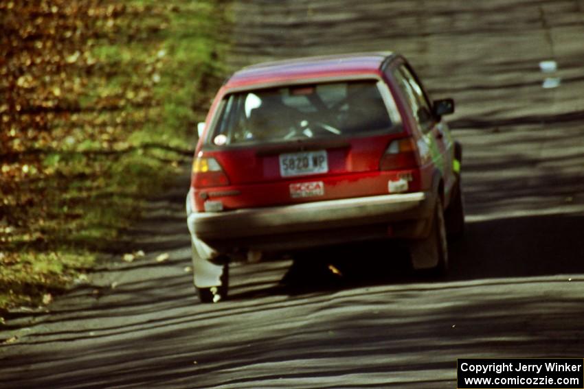 Richard Pilczuk / Brian Pilczuk VW GTI at speed on SS14, Brockway II.