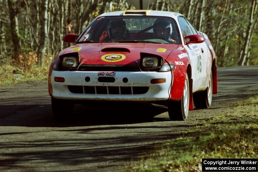 Miroslaw Babinski / Piotr Modrzejewski Toyota Celica All-Trac at speed on SS14, Brockway II.