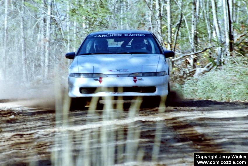 Chris Czyzio / Eric Carlson Mitsubishi Eclipse GSX at speed near the finish of SS15, Gratiot Lake II.