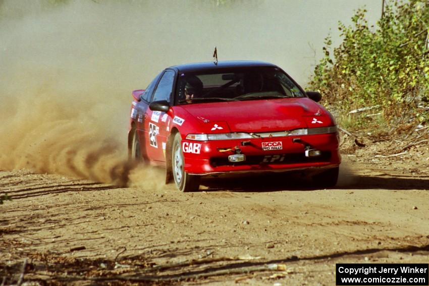 Arthur Odero-Jowi / Lynn Dillon Eagle Talon at speed near the finish of SS15, Gratiot Lake II.