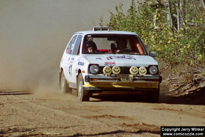 J.B. Niday / Lea Hoffa Ford Fiesta at speed near the finish of SS15, Gratiot Lake II.