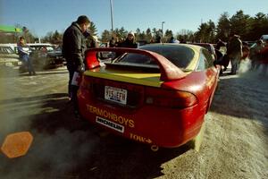 Tom Lawless / Sean Devine line up their Eagle Talon for tech inspection at the A-Win Sands Motel.