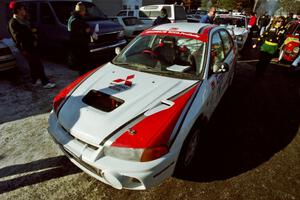 Garen Shrader / Doc Schrader moved up to a Mitsubishi Lancer Evo IV purchased from Australian rallyist Geoff Argyle.