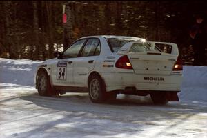 Pete Lahm / Matt Chester get used to shifting gears in their Mitsubishi Lancer Evo IV.