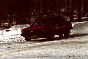 Jon Kemp / Brian Maxwell were second on the road in their Audi 4000 Quattro seen here on SS1.