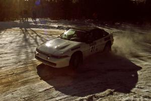 Chris Czyzio / Eric Carlson Mitsubishi Eclipse drifts through a 90-left at the SS1 spectator location.