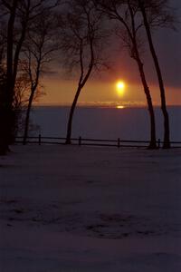 A beautiful winter sunset over Lake Michigan in the U.P.