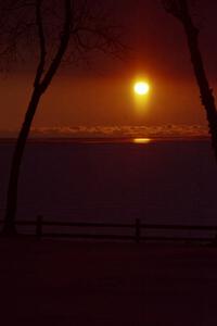 A beautiful winter sunset over Lake Michigan in the U.P.