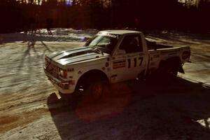 Ken Stewart / Jim Dale take a slow line through the SS1 spectator location in their Chevy S-10.