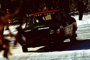 Scott Harvey, Jr. / Al Zifilippo drift their Dodge Colt GT through the spectator corner on SS1.