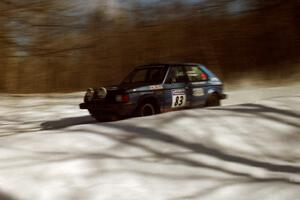 Mark Utecht / Diane Sargent Dodge Omni GLH-Turbo at speed on a straightaway on SS3.
