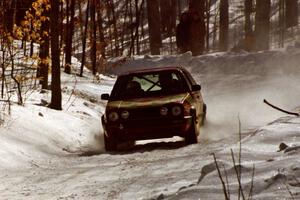 Karl Scheible / Gail McGuire blast down a straight on SS3 in their VW GTI.