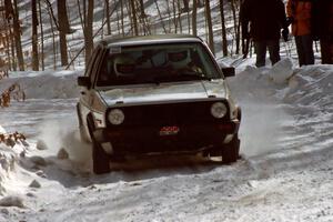 Wayne Prochaska / Annette Prochaska come through a right-hander on SS3 in their VW Golf.