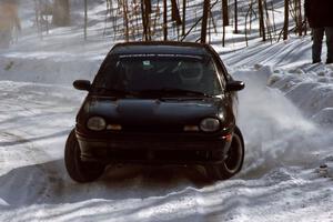 Evan Moen / Ron Moen Plymouth Neon ACR drifts wide at a right-hander on SS3.