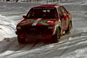 Carlos Arrieta, Sr. / Dick Casey Audi 4000 Quattro comes through a right-hander on SS3.