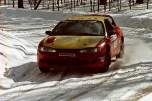 Tom Lawless / Sean Devine drift through a right-hander on SS3 in their Eagle Talon.