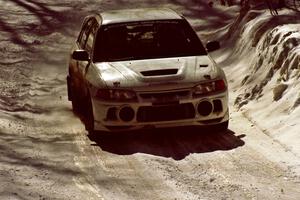 Pete Lahm / Matt Chester continued to get used to their Mitsubishi Lancer Evo IV after the lunch break.