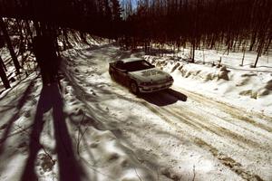 Brian Pepp / Jerry Stang speed through a left-hander in their Eagle Talon on the stage just after the lunch break.