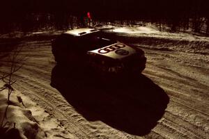 John Rek / Clark Bond Audi Quattro S2 drifts through a right-hander on the stage after the lunch break.