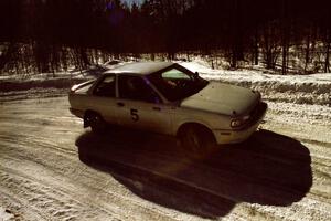 Roland McIvor / Brendan Bohan Nissan Sentra SE-R take it easy through a right-hander on the stage after the lunch break.