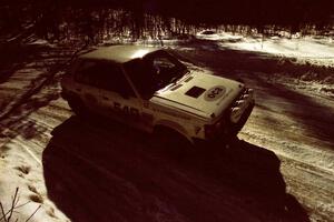 John Zoerner / Greg Reno Dodge Omni GLH-Turbo takes a slower line through a slippery corner on the stage after lunch.