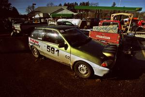 The gorgeous Suzuki Swift of Dave Cizmas, Jr. / Dave Cizmas, Sr. gets serviced during the dinner break.