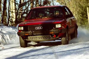 Jon Kemp / Brian Maxwell finished second overall in their Audi 4000 Quattro seen here just before sundown.