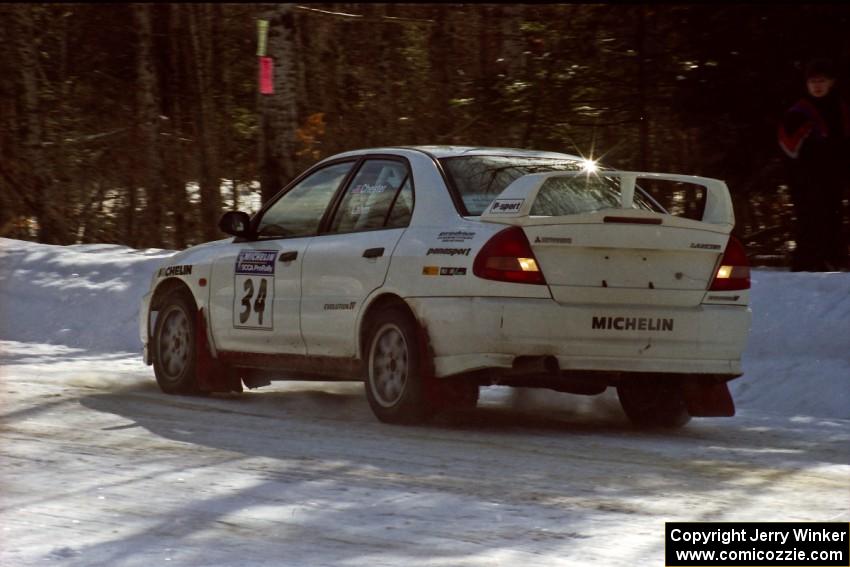 Pete Lahm / Matt Chester get used to shifting gears in their Mitsubishi Lancer Evo IV.