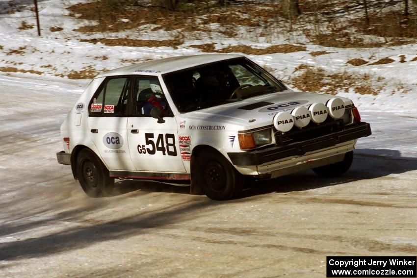 John Zoerner / Greg Reno Dodge Omni GLH-Turbo comes into the SS1 spectator location.