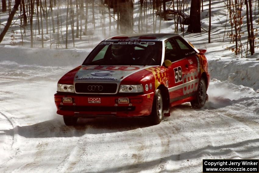 John Rek / Clark Bond Audi Quattro S2 at a right-hander on SS3.