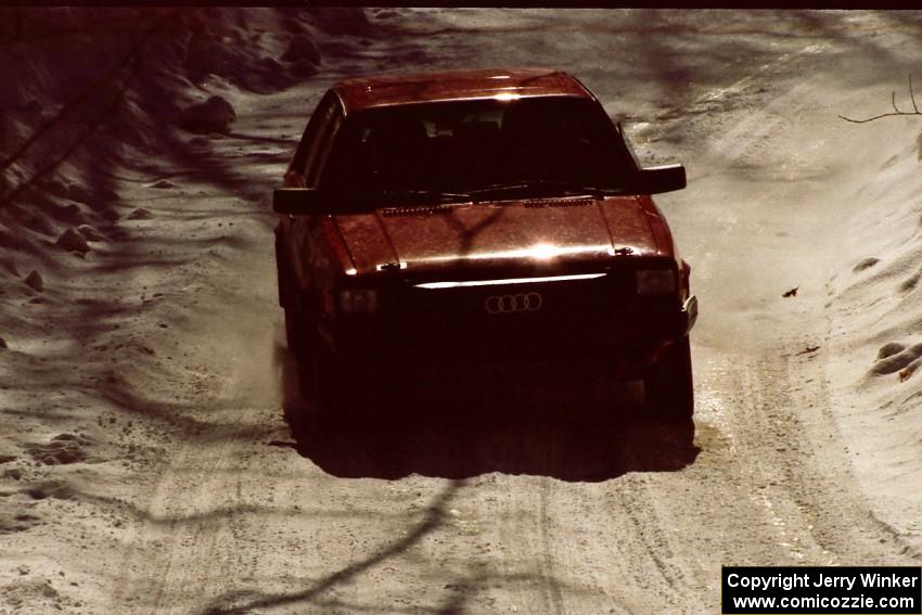 Jon Kemp / Brian Maxwell were second on the road in their Audi 4000 Quattro after the lunch break reseed.