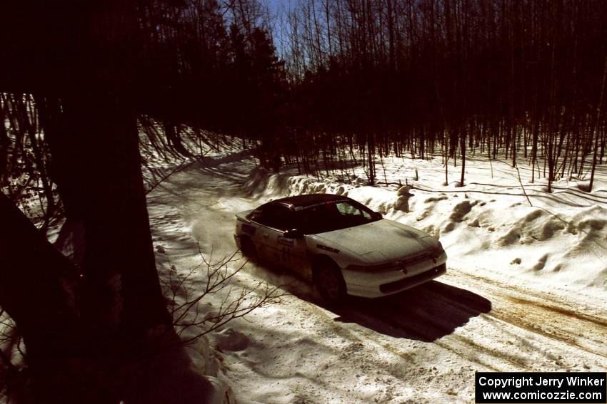 Chris Czyzio / Eric Carlson Mitsubishi Eclipse at speed on the stage immediately after the lunch break.