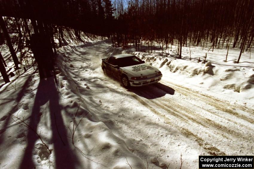 Brian Pepp / Jerry Stang speed through a left-hander in their Eagle Talon on the stage just after the lunch break.